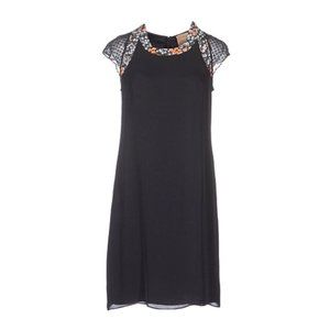 Size 4 Kristina Ti Entre Deux black silk cocktail dress, knee length